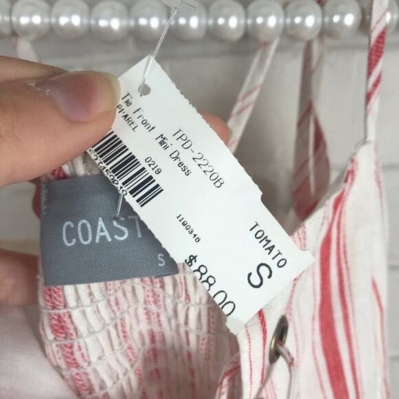 NWT Coast Boutique Tie Front Stripe Mini Dress Size S - Picture 6 of 7